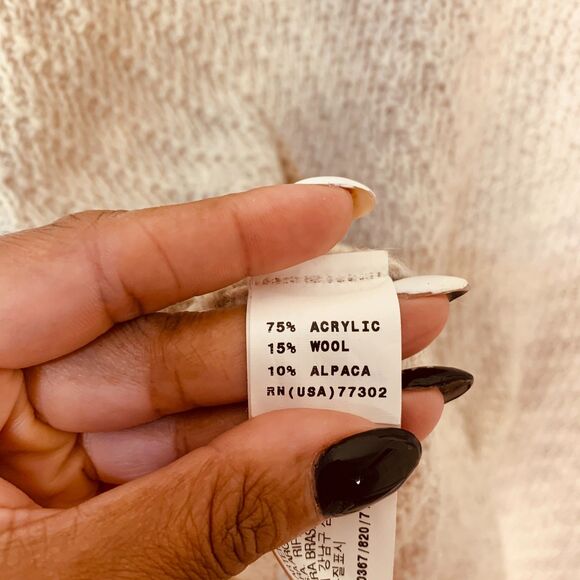 Zara Knit Sweater Dress Women’s Large Beige Marled Texture Cottagecore Knitwear - Picture 5 of 7